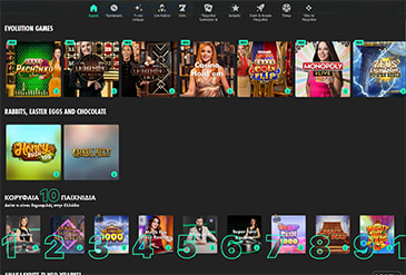 Η αρχική σελίδα του Bet365 Casino Live.