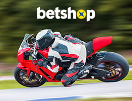 ένα MotoGP στιγμιότυπο και το λογότυπό του betshop