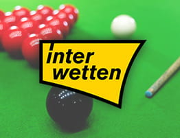 ένα σνούκερ στιγμιότυπο και το λογότυπό του Interwetten