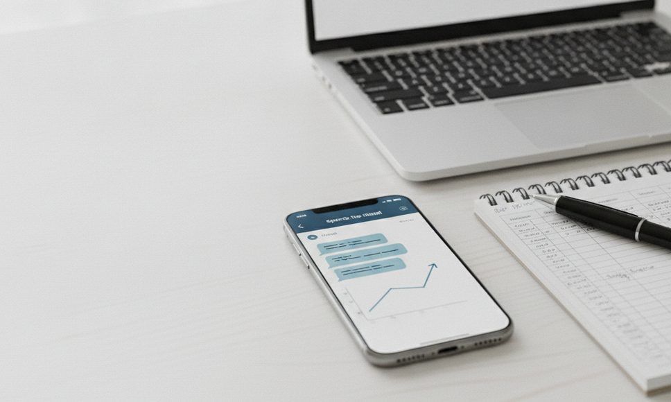 Tipsters: κινητό με προγνωστικά και σημειωματάριο με στατιστικά σε γραφείο